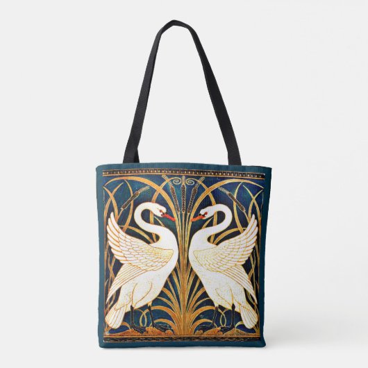 Swan, Rush en Iris, Tote Bag (Achterkant)