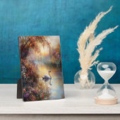 Swan Rustiek impressionistisch schilderij Fotoplaat (Zijkant)