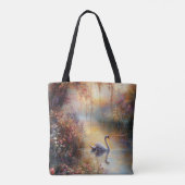 Swan Rustiek impressionistisch schilderij Tote Bag (Achterkant)