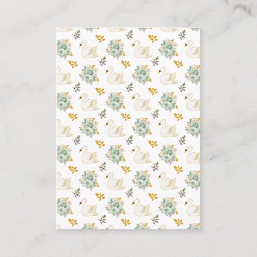 Swan Sage Green and Gold Roses Book Request Informatiekaartje (Achterkant)