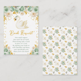 Swan Sage Green and Gold Roses Book Request Informatiekaartje