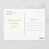 Swan Sage Groene en Gouden Rozen Baby shower Briefkaart (Achterkant)