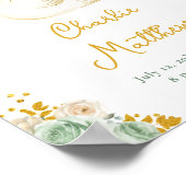 Swan Sage Groene en Gouden Rozen Geboortestatistie Poster (Hoek)