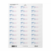 SWAN SENDER ADRES  prinses grillig roze Etiket (Full Sheet)