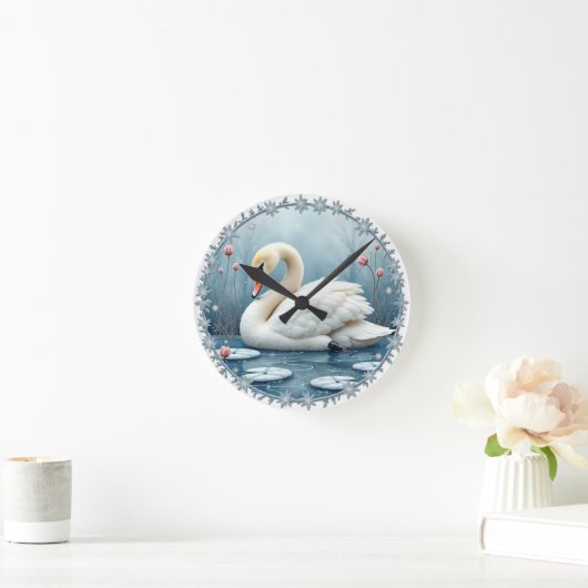 Swan Serenity Wall Clock Ronde Klok (Huis)