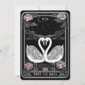 Swan Song Bruiloft Bewaar de datum Kaart (Achterkant)