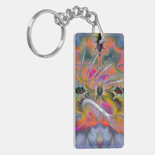Swan Song Psychedelic Fractal Sleutelhanger (Voorkant Links)