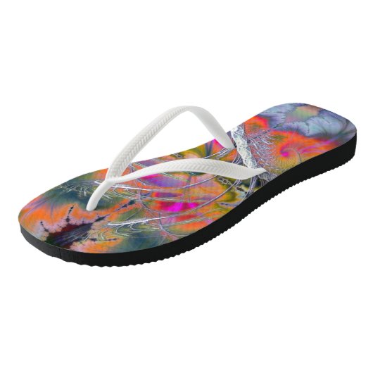 Swan Song Psychedelic Fractal Teenslippers (Schuin)