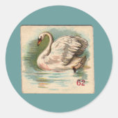  Swan-spelkaart Ronde Sticker (Voorkant)