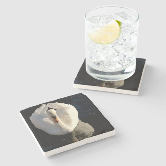 Swan Stenen Onderzetter (Zijkant)