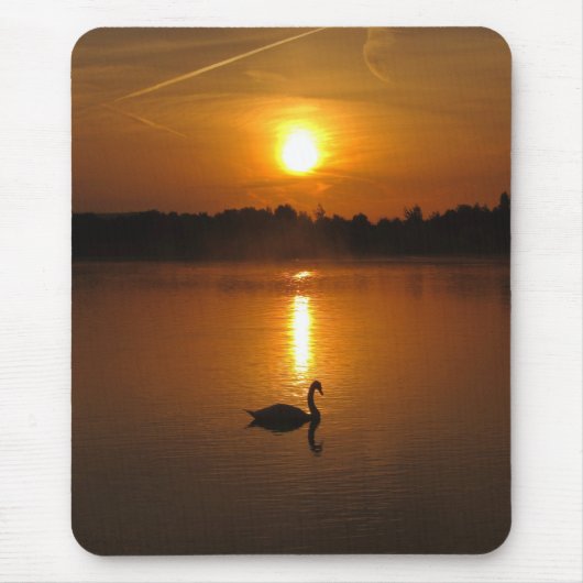 Swan sunset mousepad muismat (Voorkant)
