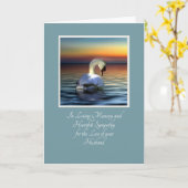 Swan Sympathie voor het verlies van je man Kaart (Gele Bloem)