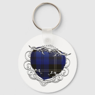 Swan Tartan Heart Sleutelhanger