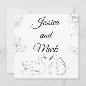 Swan Theme Wedding Enclosure Card Kaart (Voorkant)