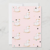 Swan, Tiara, Stars, Princess Baby shower Kaart (Achterkant)