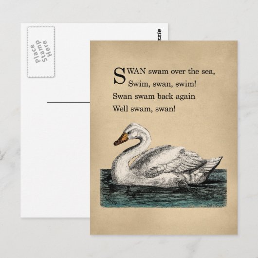 Swan Tongue Twister Briefkaart (Voorkant / Achterkant)