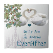 Swan Tortelduifjes Chandelier Ever After Jubileum Tegeltje (Voorkant)