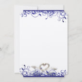 Swan Tortelduifjes Wedding Invitations Kaart (Achterkant)