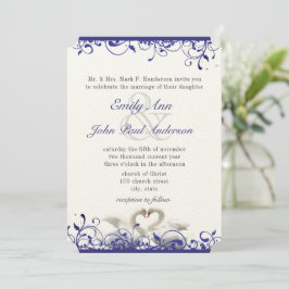 Swan Tortelduifjes Wedding Invitations Kaart