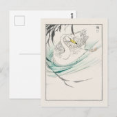 Swan - traditioneel Japans Briefkaart (Voorkant / Achterkant)