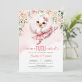 Swan tutu ballerina jurk Roos gouden bloemen Kaart (Staand voorkant)