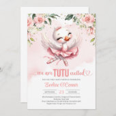 Swan tutu ballerina jurk Roos gouden bloemen Kaart (Voorkant / Achterkant)