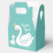 Swan verjaardagsfeestje Blauwgroen Bedankdoosjes (Geopend)