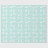 Swan verjaardagsfeestje Blauwgroen Cadeaupapier (Vlak)