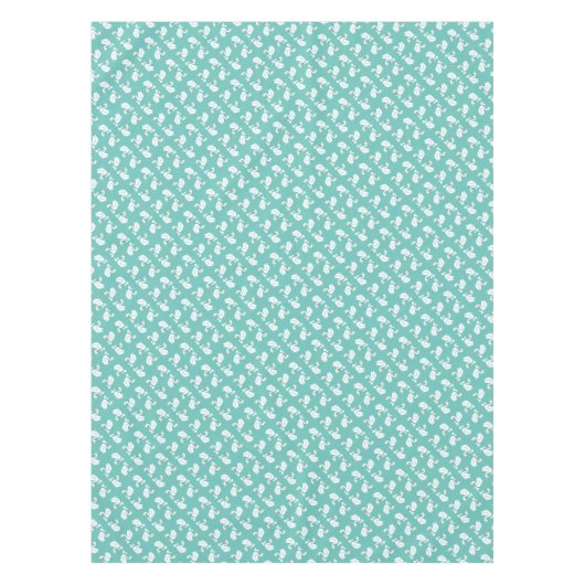 Swan verjaardagsfeestje Blauwgroen Tafelkleed (Voorkant)