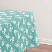 Swan verjaardagsfeestje Blauwgroen Tafelkleed (Voorbeeld)