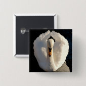 Swan Vierkante Button 5,1 Cm (Voorkant /achterkant)