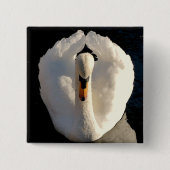 Swan Vierkante Button 5,1 Cm (Voorkant)