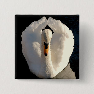 Swan Vierkante Button 5,1 Cm