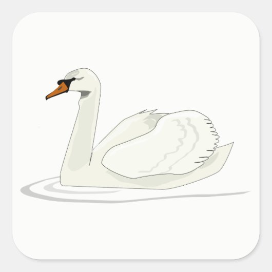 Swan Vierkante Sticker (Voorkant)