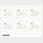 Swan Vierkante Sticker (Vel)