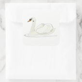 Swan Vierkante Sticker (Tas)