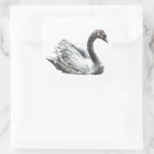 Swan Vierkante Sticker (Tas)