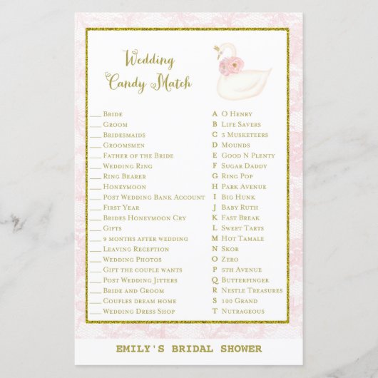 Swan Vrijgezellenfeest Game PRINED (Voorkant)