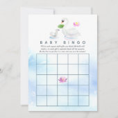 Swan Waterverf Baby shower Bingo Kaart (Voorkant)