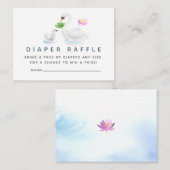 Swan Waterverf Baby shower Diaper Raffle Informatiekaartje (Voorkant / Achterkant)