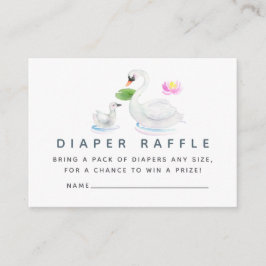 Swan Waterverf Baby shower Diaper Raffle Informatiekaartje
