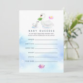 Swan Waterverf Baby shower gaming Kaart (Staand voorkant)