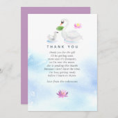 Swan Waterverf Baby shower Hartelijk dank Bedankkaart (Voorkant / Achterkant)