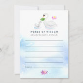 Swan Waterverf Baby shower Moederadvies Kaart (Voorkant)