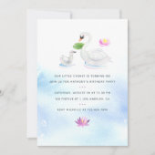 Swan waterverf Children's Birthday Party Kaart (Voorkant)