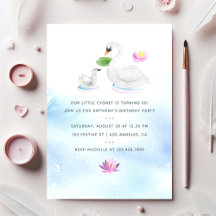 Swan waterverf Children's Birthday Party