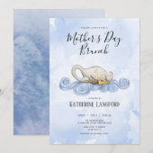 Swan waterverf moederdag brunch kaart (Voorkant / Achterkant)