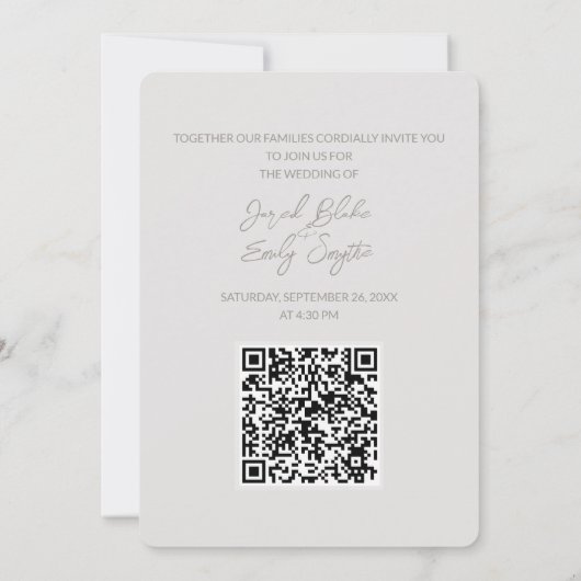Swan Wedding 5x7 Save the Date QR Code Kaart (Achterkant)