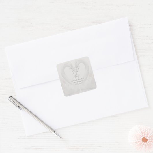 Swan Wedding Custom Text Sticker (Envelop)