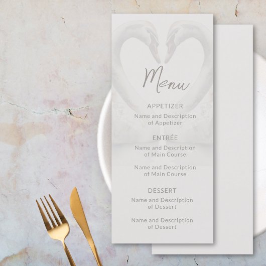 Swan Wedding Flat Menu
